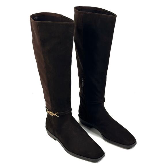 Sam Edelman Clive Ath Knee High Boots Womens 7M-ATH Suede Chocolate Brown New - Picture 1 of 12